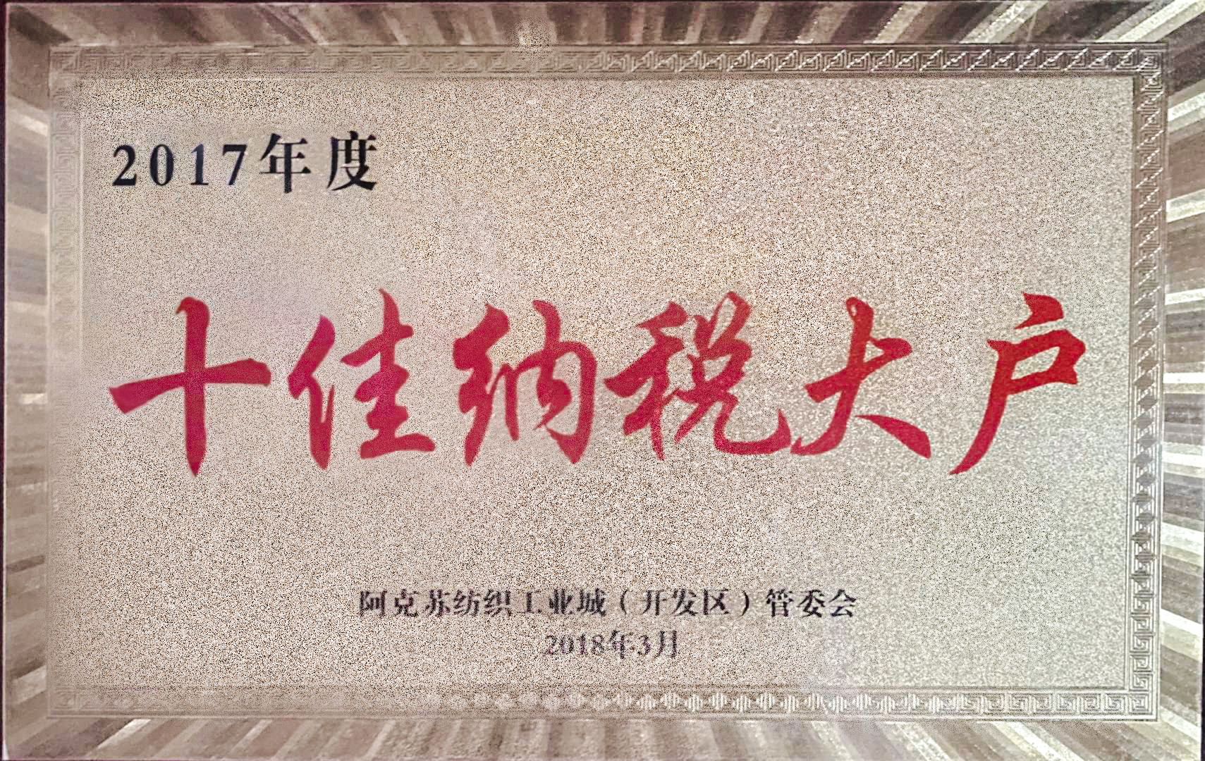 2017年十佳納稅大戶